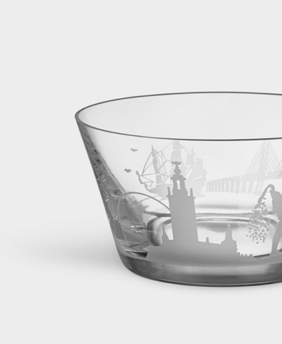 Orrefors Sweden Cities Bowls In Transparent