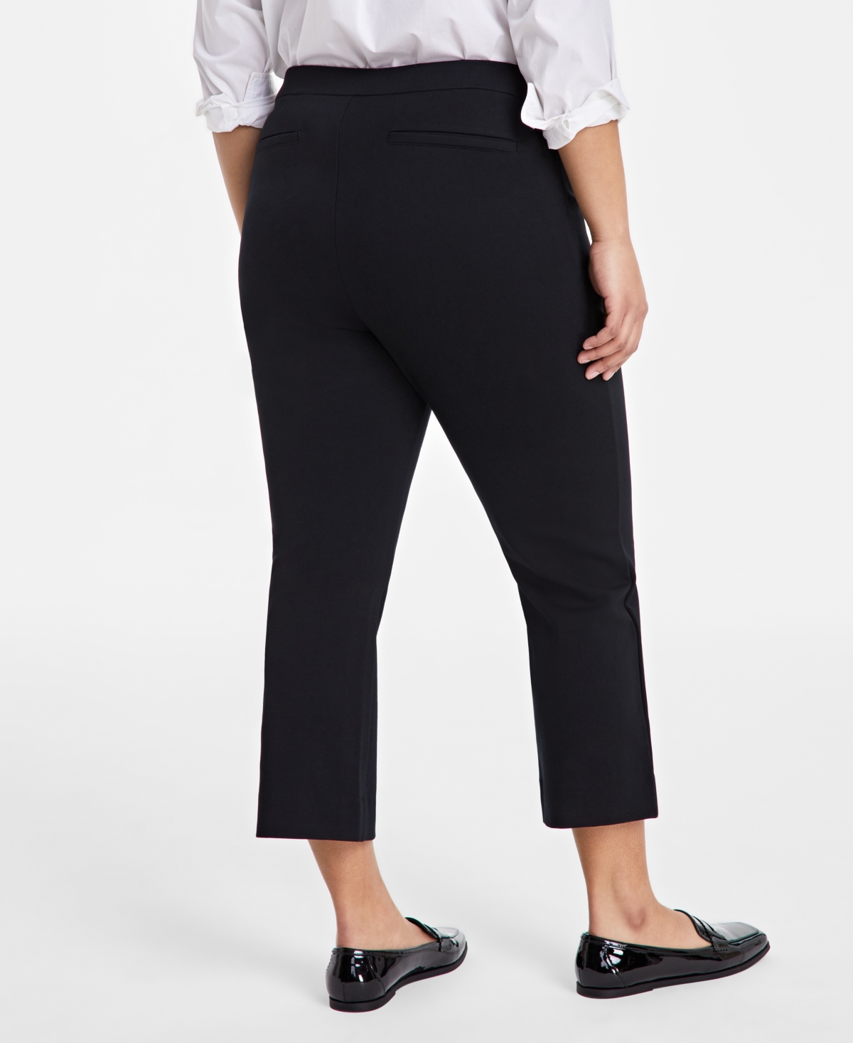 On 34th Women's Solid Ponte Mid-rise Ankle Pants, Exclusively At Macy's In Deep Black