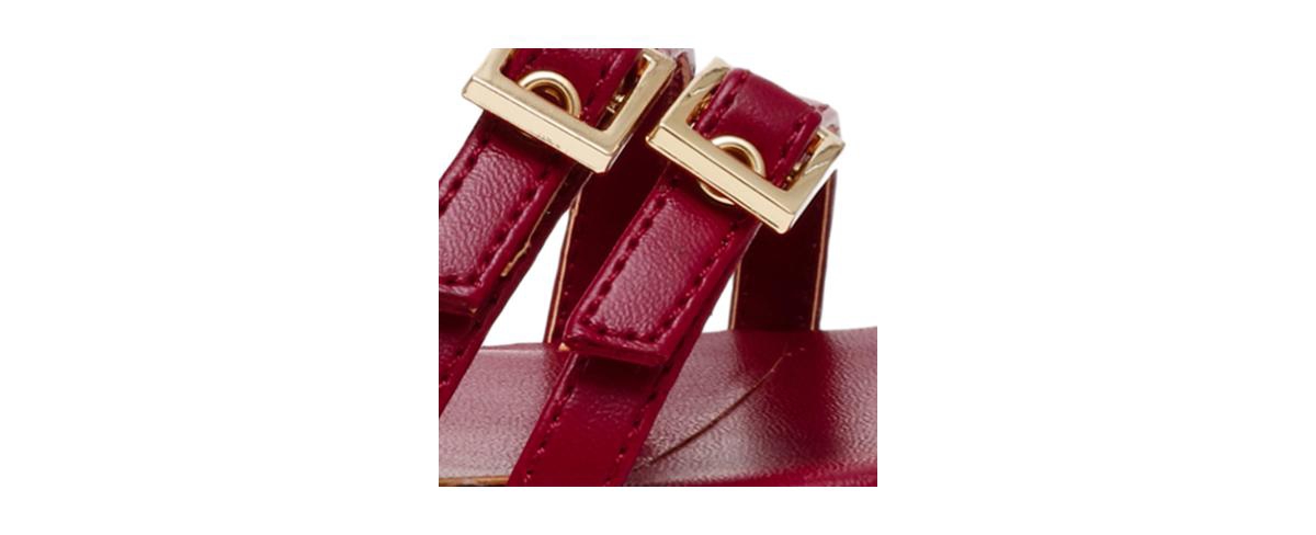 Anne Klein Women's Mackenzie Strappy Buckle Block Heel Dress Sandals In Deep Red