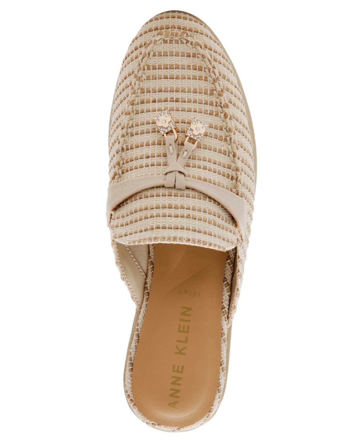 Shop Anne Klein Women's Solay Slip On Linen Mules In Beige