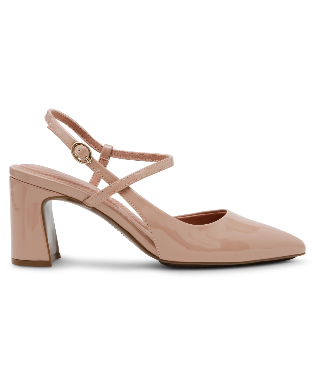 Anne Klein Women's Bliss Pointed Toe Strappy Block Heel Pumps In Almond