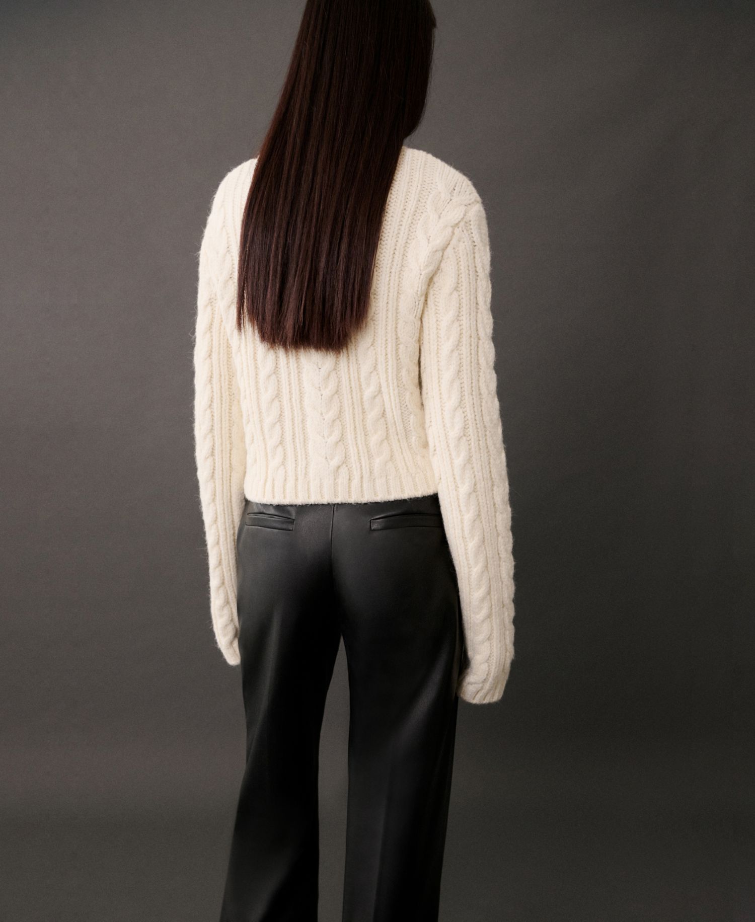 Women's Buttoned Knit Braided Cardigan