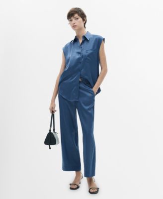 Women's Satin Bow Shirt