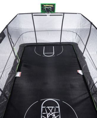 10' x 15' Rectangle Trampoline includes 2 Basketball Hoops with Breakaway Rim and Ladder