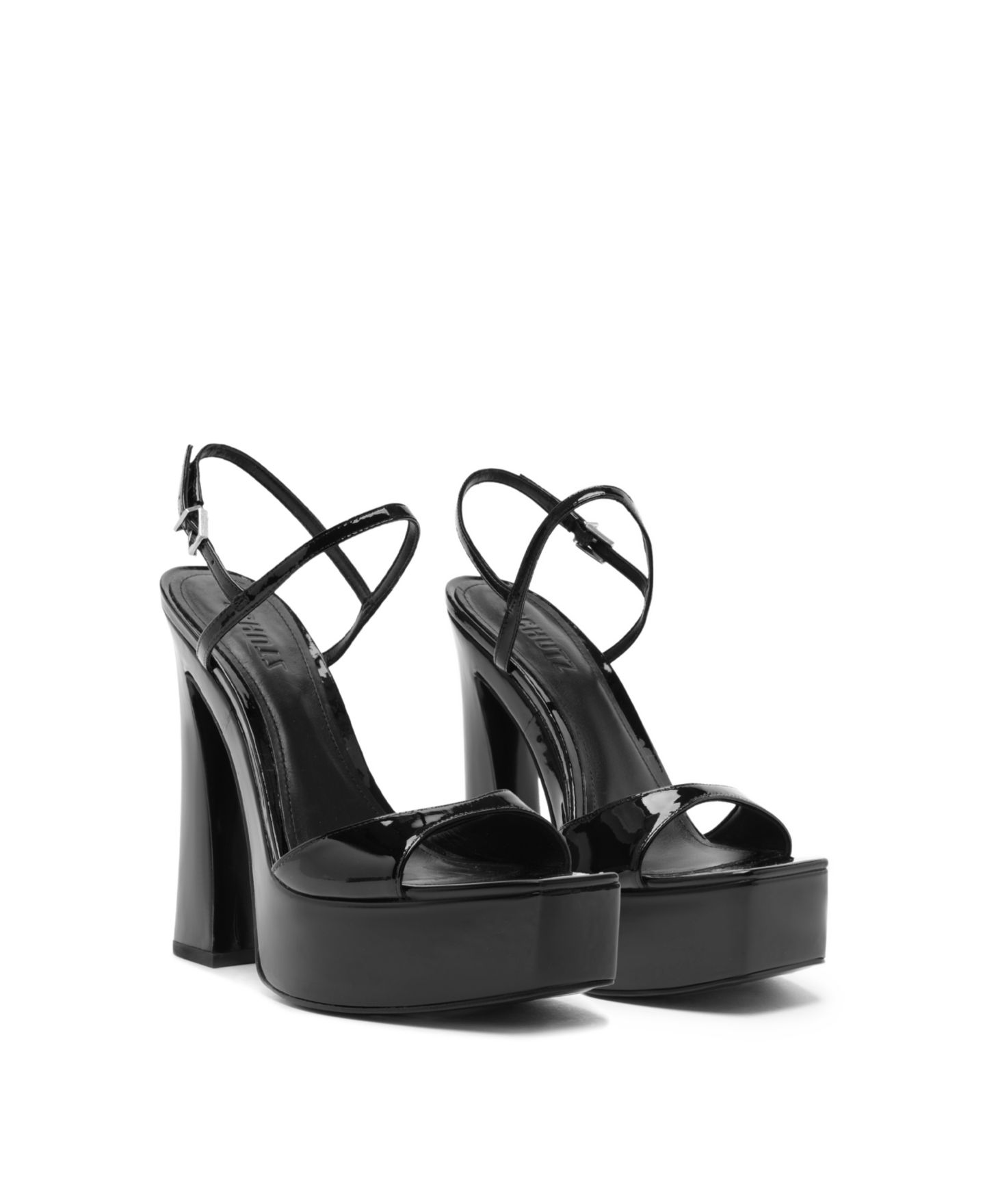 Женские сандалии Schutz Arlene Squared Toe Wedge, цвет: Чёрный — фото 8