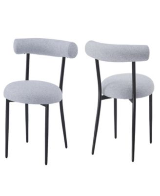 Modern Toothpick Dining Chairs with Curved Backs (Set of 2)