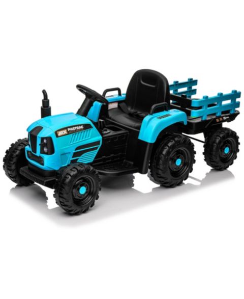 Детская игрушка Streamdale Furniture 24V Electric Ride-On Tractor with Remote Control and Detachable Trailer, от 3 лет, цвет: Синий