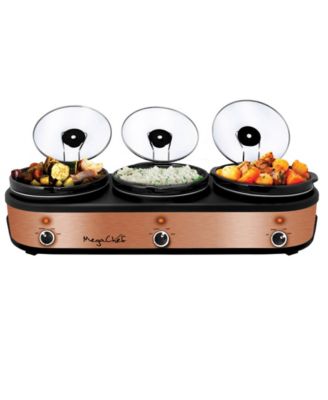 Triple 2.5 Quart Slow Cooker and Buffet Server