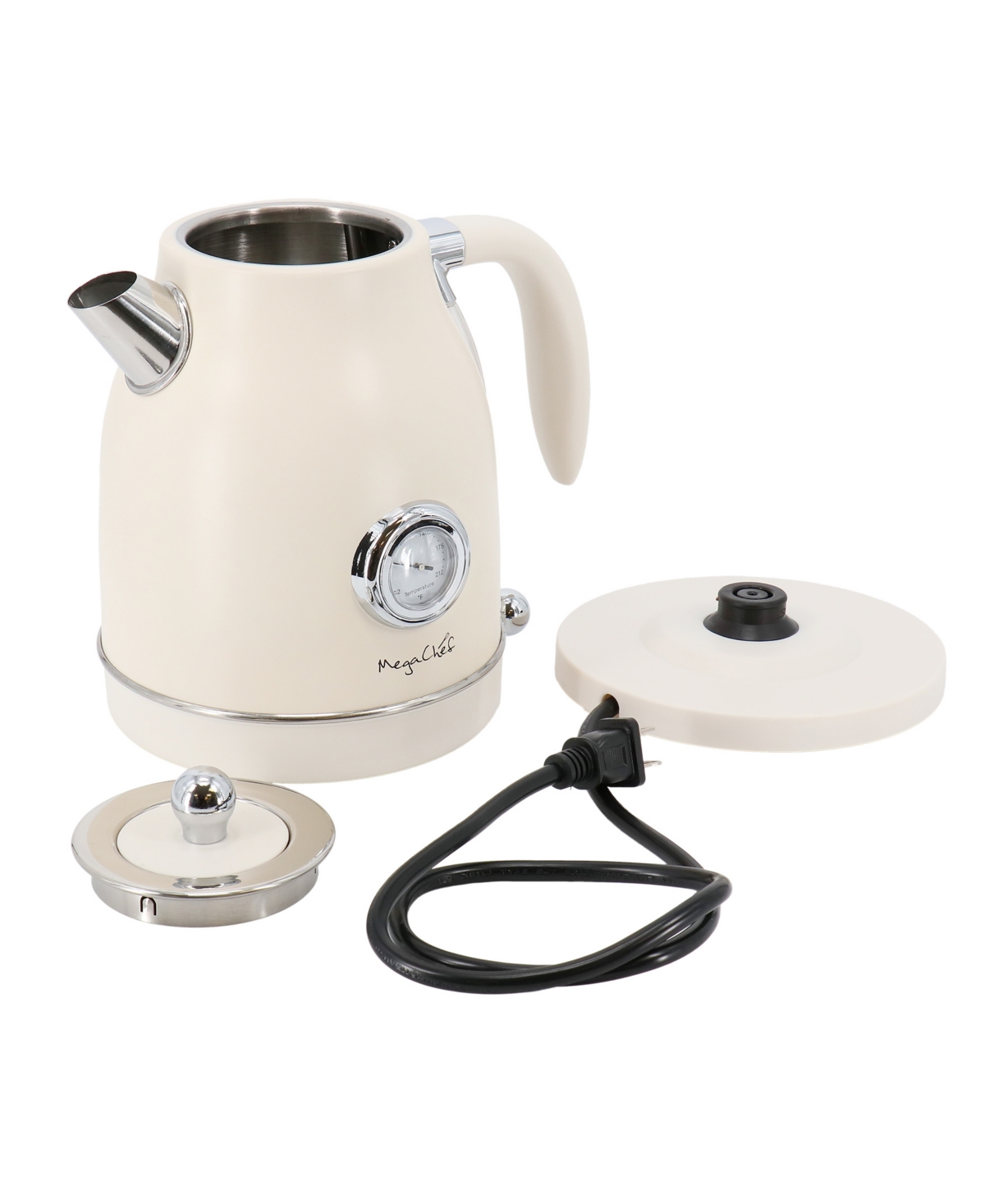 Megachef 1.7 Liter Electric Tea Kettle And 2 Slice Toaster In Cream