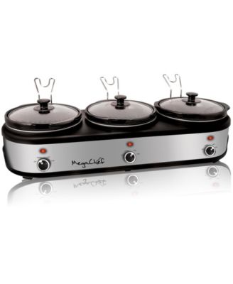 Triple 2.5 Quart Slow Cooker and Buffet Server