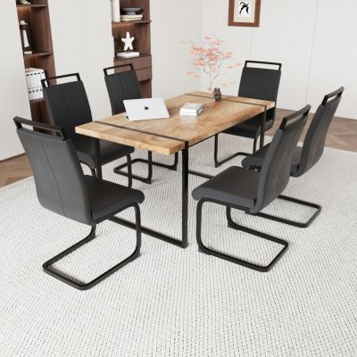 59" Industrial-Style 6-Piece Dining Set