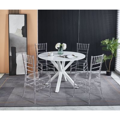 Streamdale welding chair, dining chair, set of 4,plastic seat