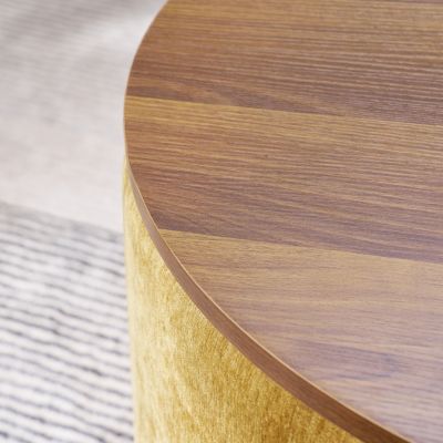 Chenille Storage Ottoman with Stool and Desktop