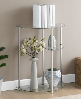 Designs2Go Classic Glass 3 Tier Display Entryway Hall Table