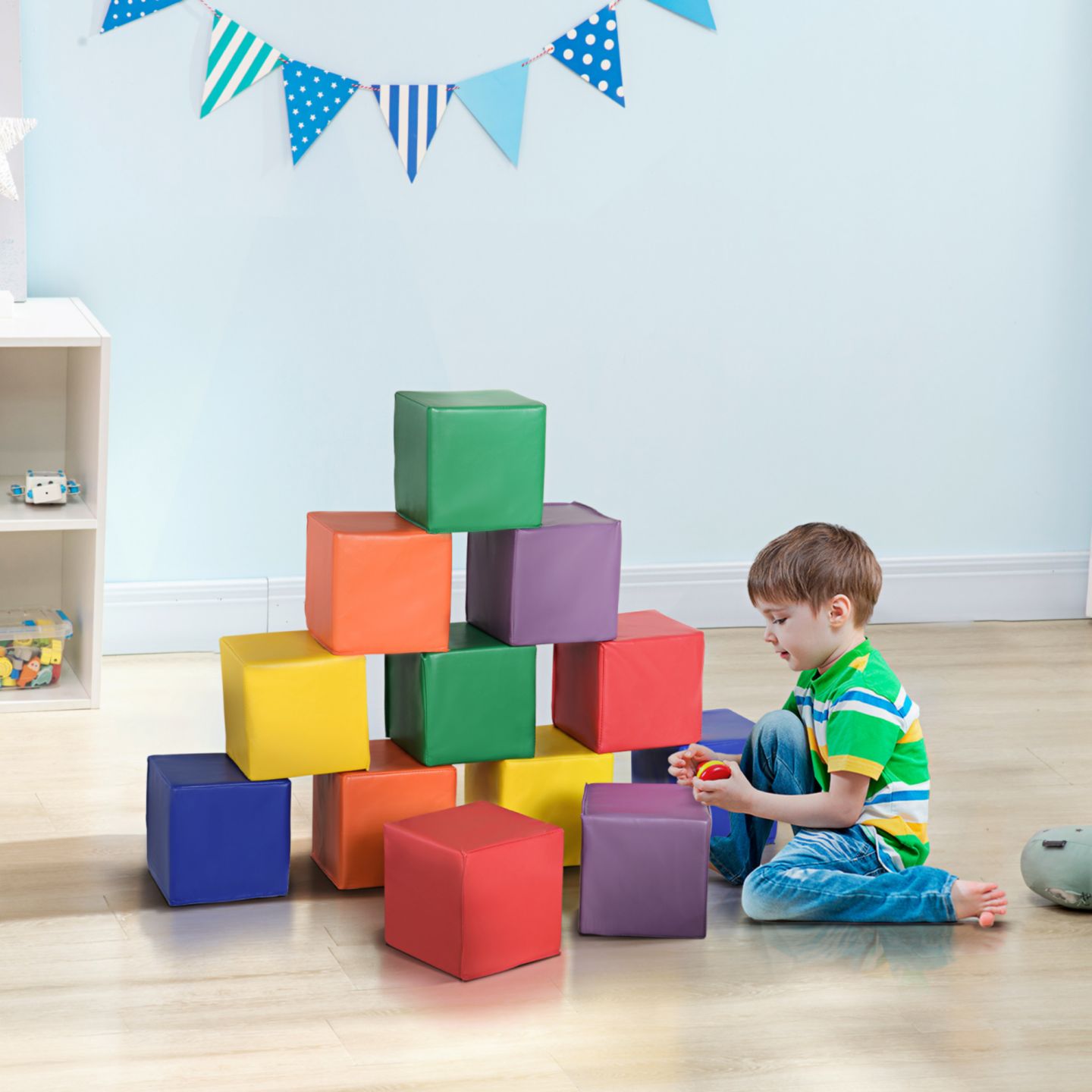 Детские конструкторы Streamdale Furniture Soft Foam Building Blocks, 12-Piece, Ages 0+, цвет: Разноцветный — фото 4