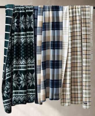 CLOSEOUT! Brushed Flannel Throw, 70" X 50"