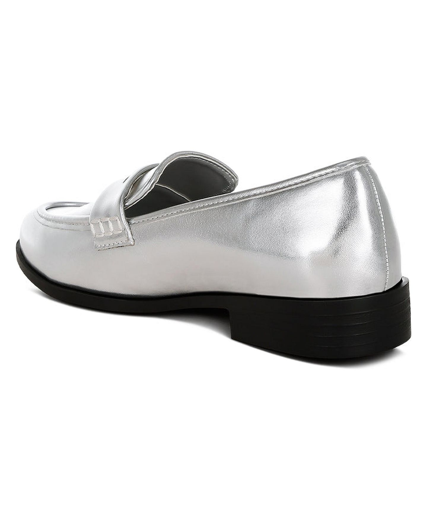 Женские туфли London Rag Rugle Metallic Faux Leather Flat, цвет: Серебряный — фото 2