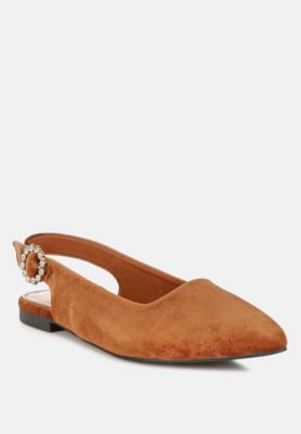Womens Dolan Velvet Slingback Flats Sandals