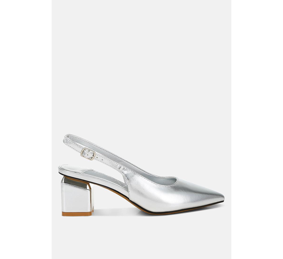 Zofoya Metallic Faux Leather Slingback Sandals - Gold