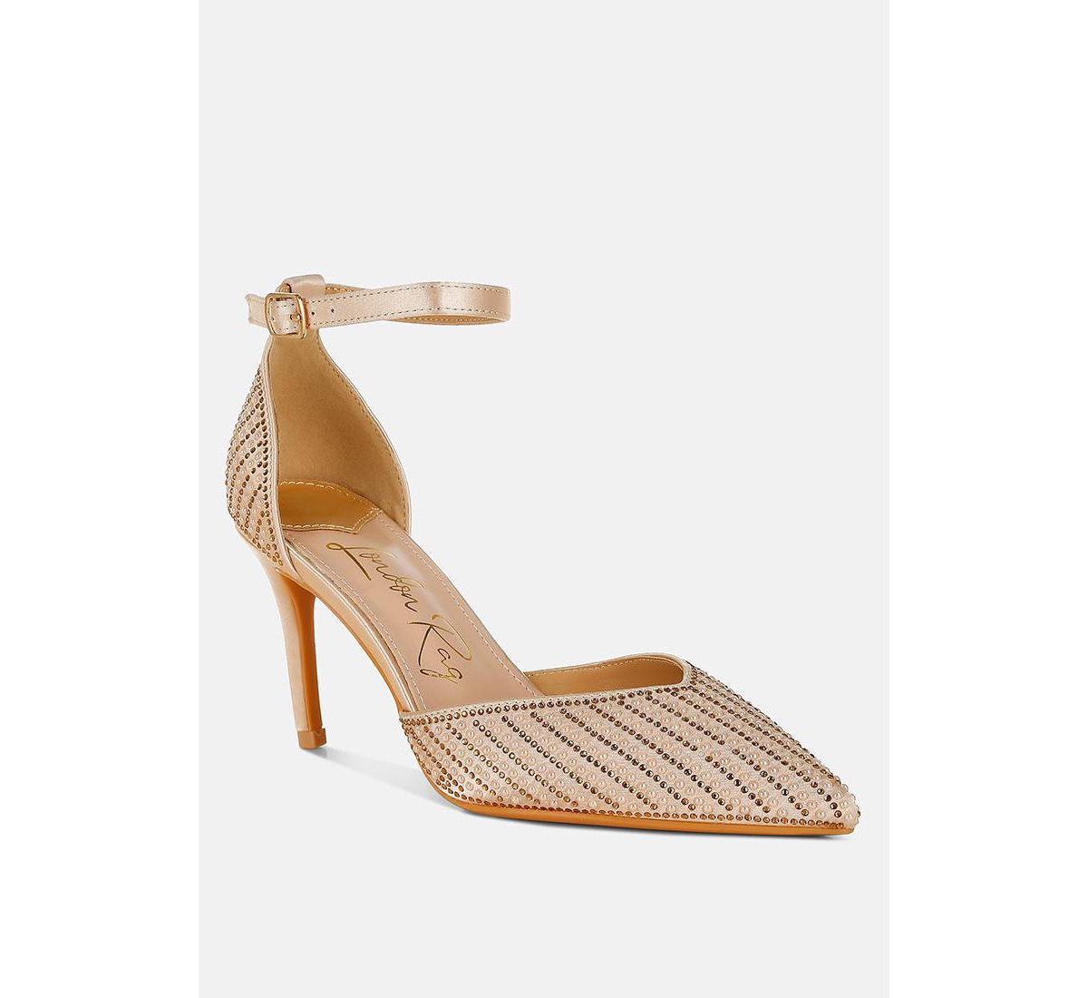 London Rag Wanda Pearls & Sequins Embellished Stiletto Sandals