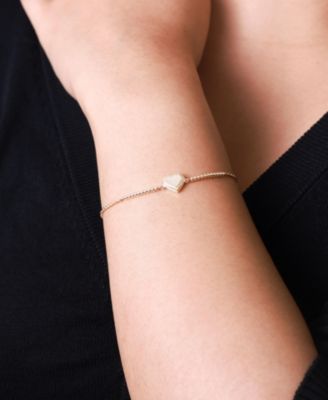 Sweet Heart Chain Bracelet in 14K Gold, 6.5 in adj to 7.5 in, approx. 3.3 grams