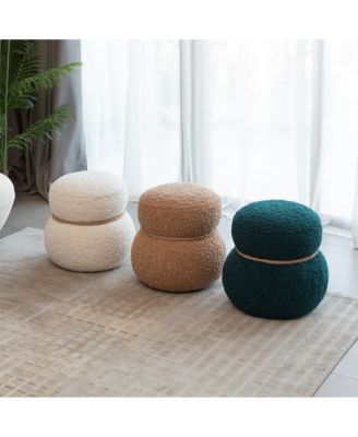 WKJ1Y White snowman stool, Greig plush cushion, playful and cute, suitable for any spacehite