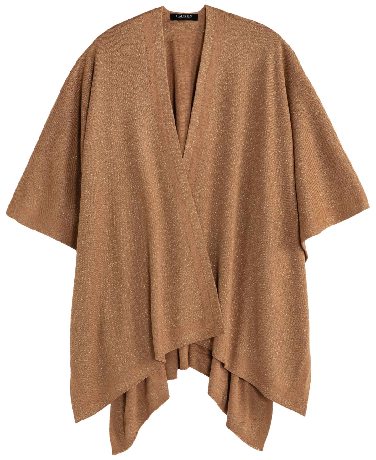 Ralph Lauren Sparkle Jet Setter Wrap In Camel,gold