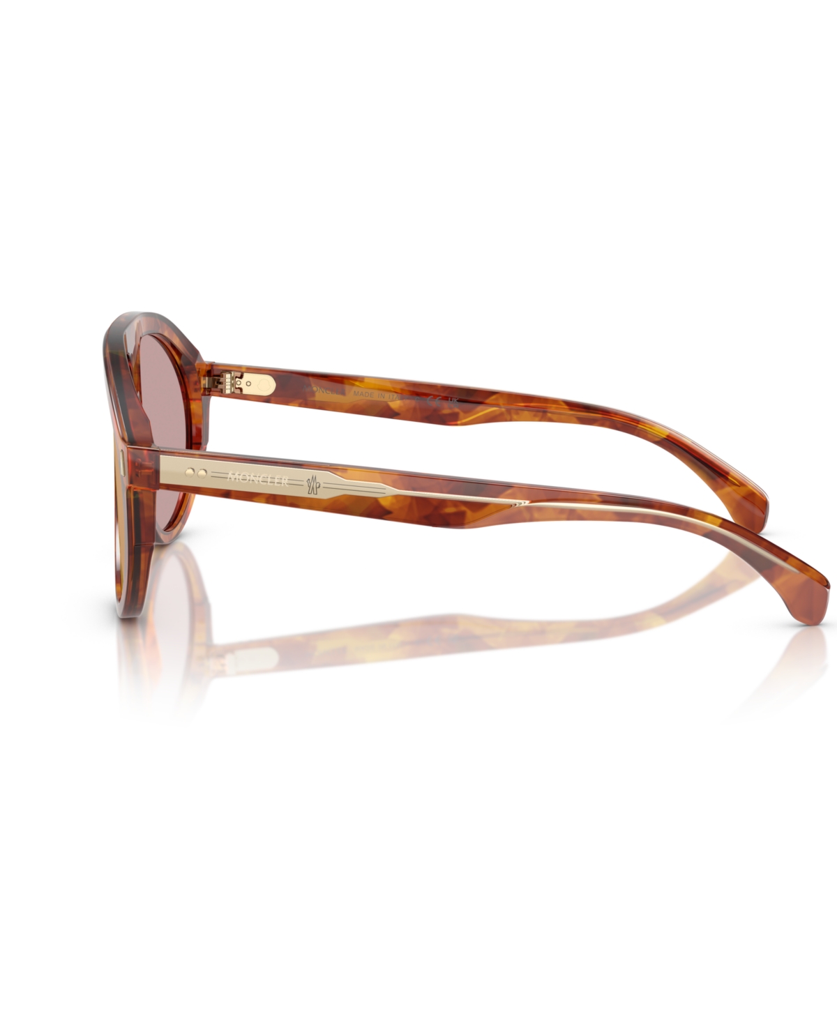 Moncler Womens Me6001 Fhaite Pilot-frame Acetate Sunglasses Brown In Brown Tortoise