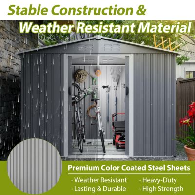 Streamdale 8'x6' Metal Storage Shed with Lockable Doors