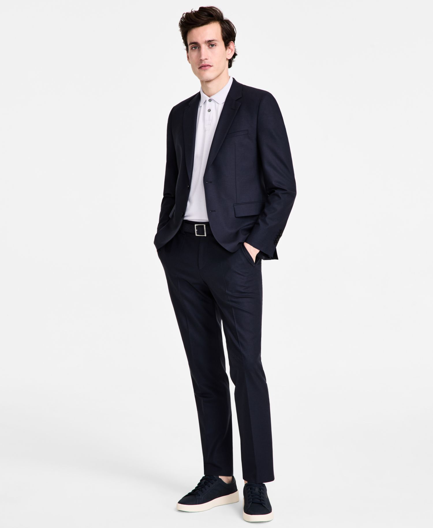 Men Modern-Fit Wool Blend 2-Piece Suit