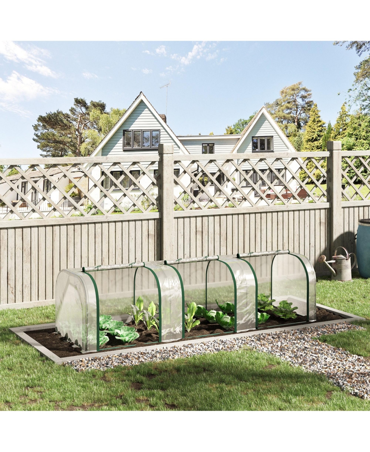 Streamdale Furniture 10' x 3' x 2.5' Mini Greenhouse, Portable Tunnel Green House with Roll-Up Zippered Doors, Uv Waterproof Cover, Steel Frame