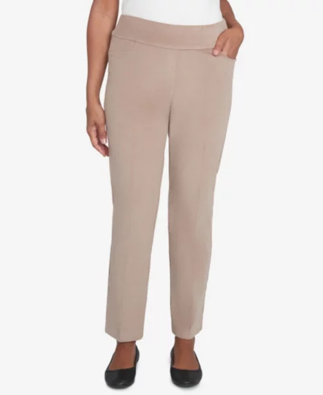 Petite Telluride Modern Corduroy Faux Fly Front Average Length Pants - Fawn