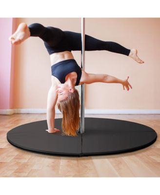 Pole Dance Mat, 2"T x 5'W Folding Pole Dance Mat for Home, Lightweight and Foldable, Black