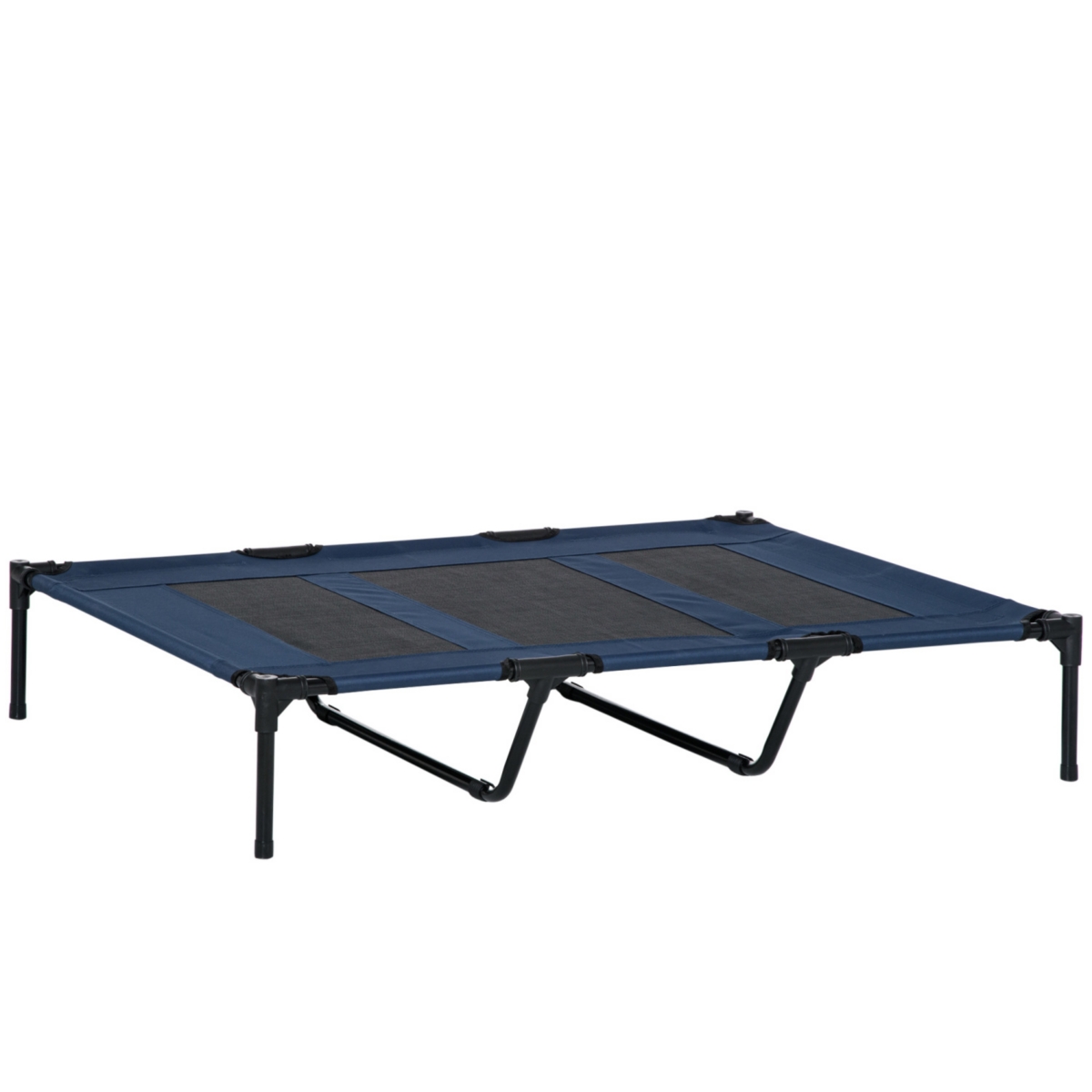 48&#x22; x 36&#x22; Breathable Elevated Dog Bed Portable Pet Cot, Raised Pet Bed w/ Carry Bag Metal Frame Breathable Mesh Indoor and Outdoor Dark Blue