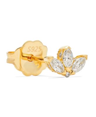 18K Gold Plated Sterling Silver Golden Blossom Studs with Cubic Zirconia