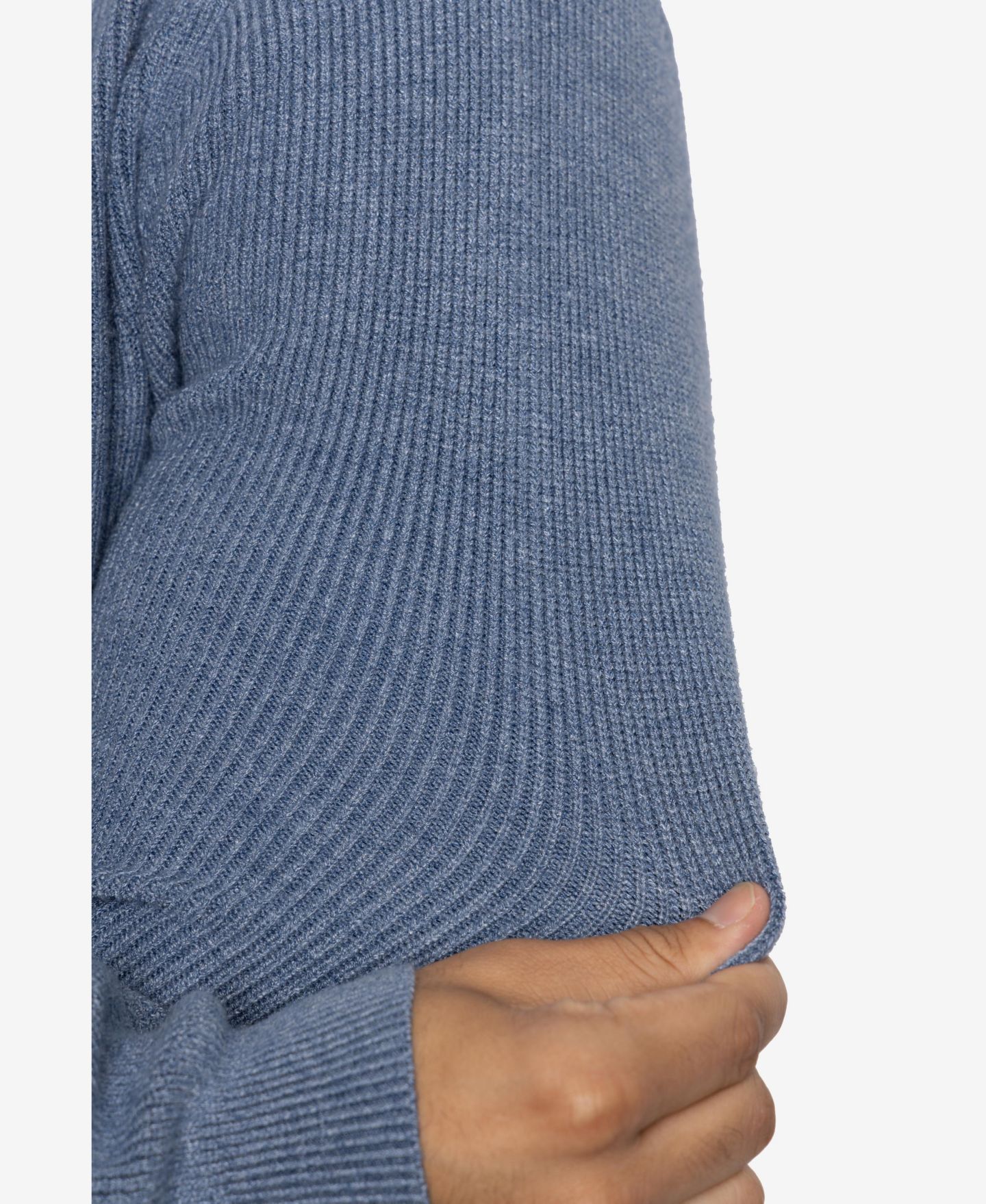 Мужской свитер SPRING + MERCER Ribbed Turtle Neck, цвет: Меланжевый сланцевый — фото 8