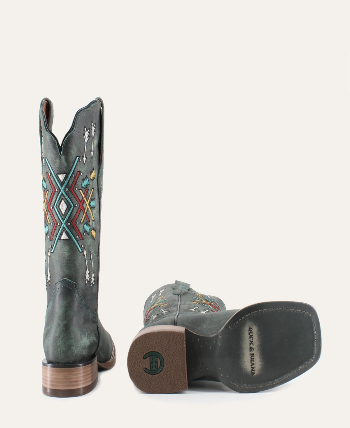 Buck & Brana OmusaLeather Cowgirl Boots By Buck & Brana - Turquoise
