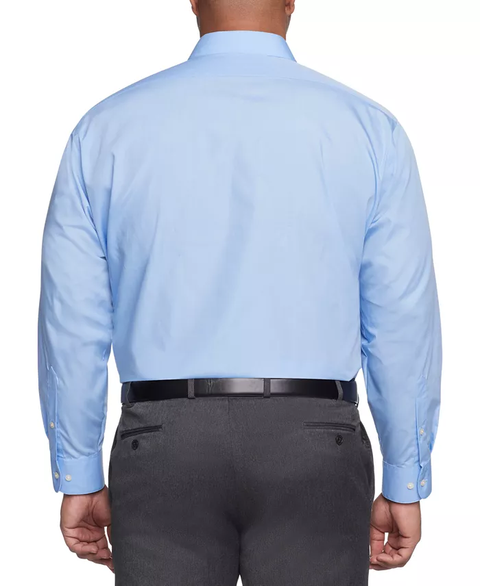 Men's Big & Tall Classic/Regular Fit Wrinkle Free Poplin Solid Dress Shirt - thumbnail 4