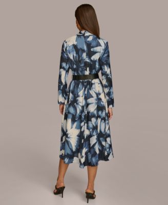 Women's Printed Belted A-Line Dress