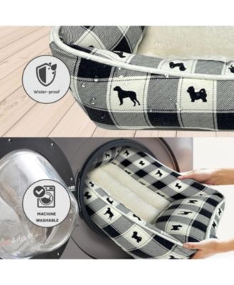 Paw & Decor Paws and Decor All Over Plaid Dogs Cuddler Pet Bed, Stellar Design Printed Dog Beds, Durable & Ultra-Plush Material