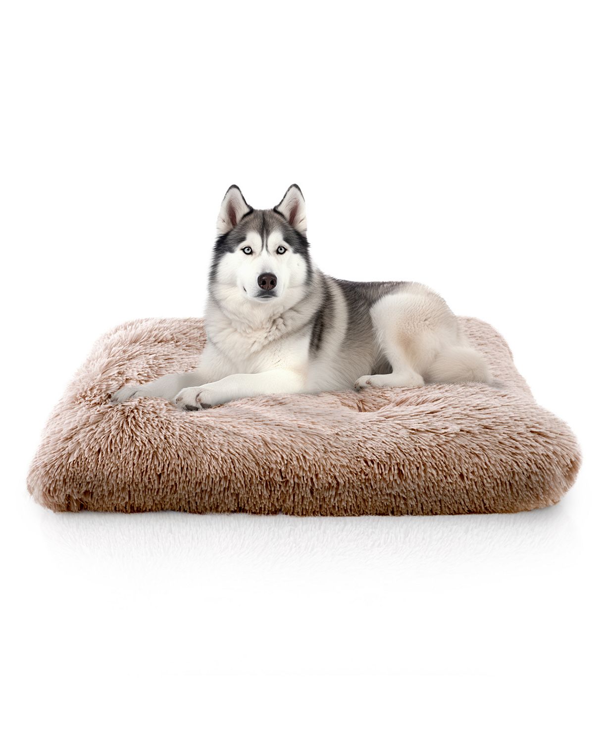 Pet Bed Mat, Plush Eyelash Faux Fur Calming Blanket Carpet Rug Mattress for Cats and Dogs in Tufted Design