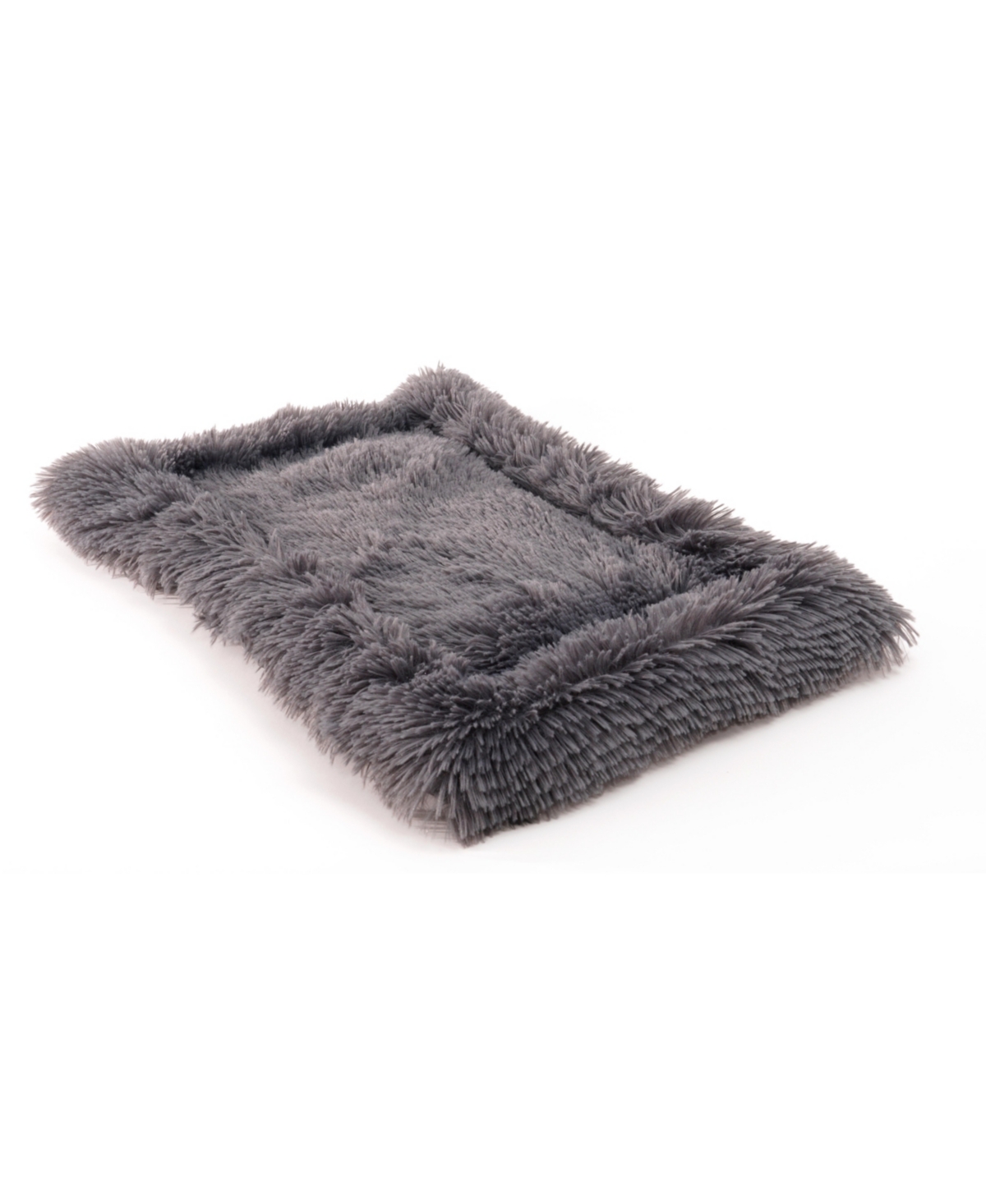 Pet Bed Mat, Plush Eyelash Faux Fur Calming Blanket Carpet Rug Mattress for Cats and Dogs inBordered Design - Taupe