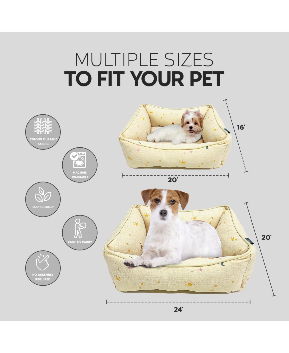 Paw & Decor Paws and Decor Celestial Cuddler Pet Bed for Dogs and Cats, Stellar Design Printed Dog Beds, Durable & Ultra-Plush Material