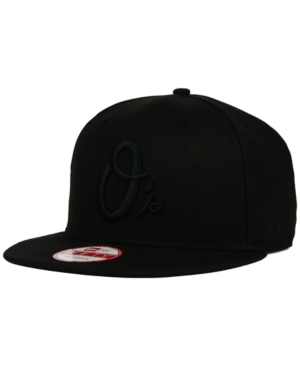 New Era Baltimore Orioles Black On Black 9fifty Snapback Cap In Black/black