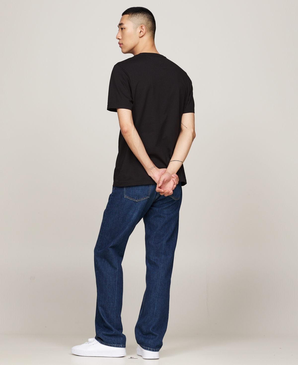 Shop Tommy Hilfiger Men's Big & Tall Chest Insert Short Sleeve T-shirt In Black