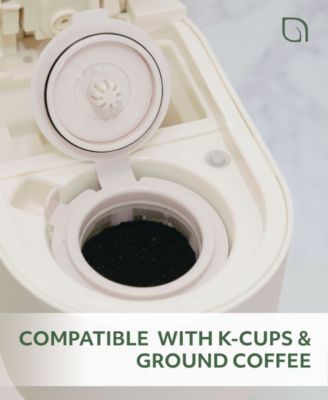 Compact Single Serve Coffee Maker - Compatible with K-Cup Pods Ground Coffee
