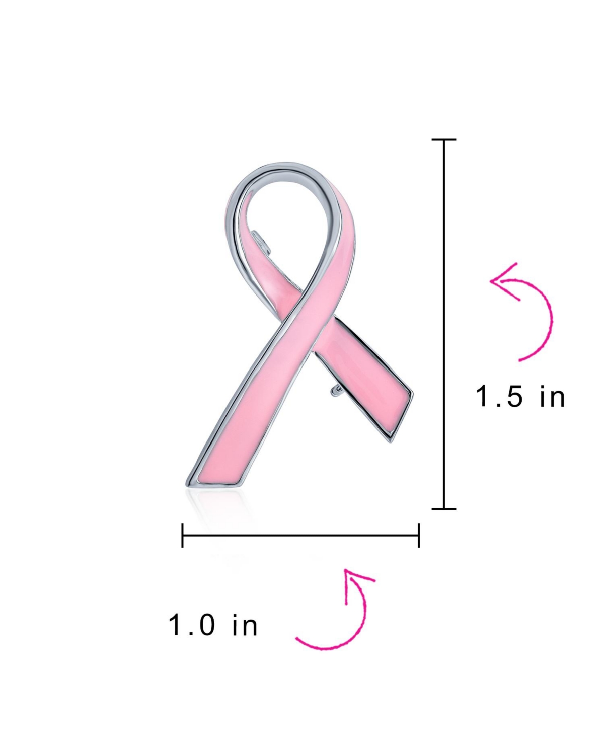 Bling Jewelry Pink Breast Cancer Survivor Pink Enamel Pin Brooch Enamel Gold Plated