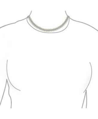 Art Deco Style Holiday Day Party Clear White Cubic Zirconia Marquise Formal Statement Tennis Necklace Prom Gold Plated