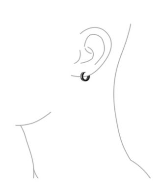 Lizard Hoop Kpop Earrings Laser Etched Black IP Plated Stainless Steel