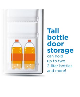 3.2 Cu. Ft. Refrigerator With Freezer, Vintage Style Refrigerator, With Slide-Out Glass Shelves & Tall Bottle Storage, Retro Fridge